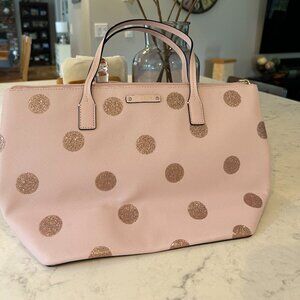 Pink with Sparkle Pink Polka Dots Whimsical Kate Spade Tote
